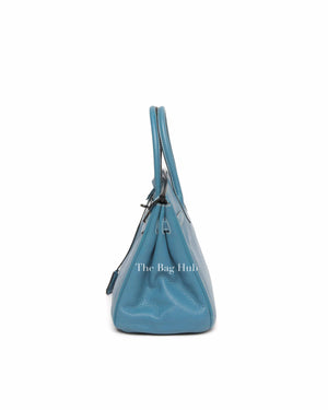 Hermes Blue Jean Clemence Birkin 30 Bag PHW