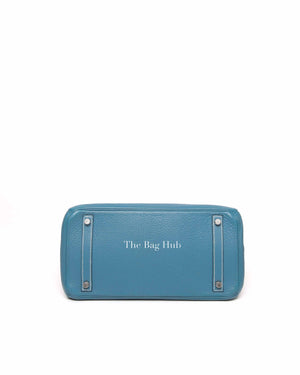 Hermes Blue Jean Clemence Birkin 30 Bag PHW
