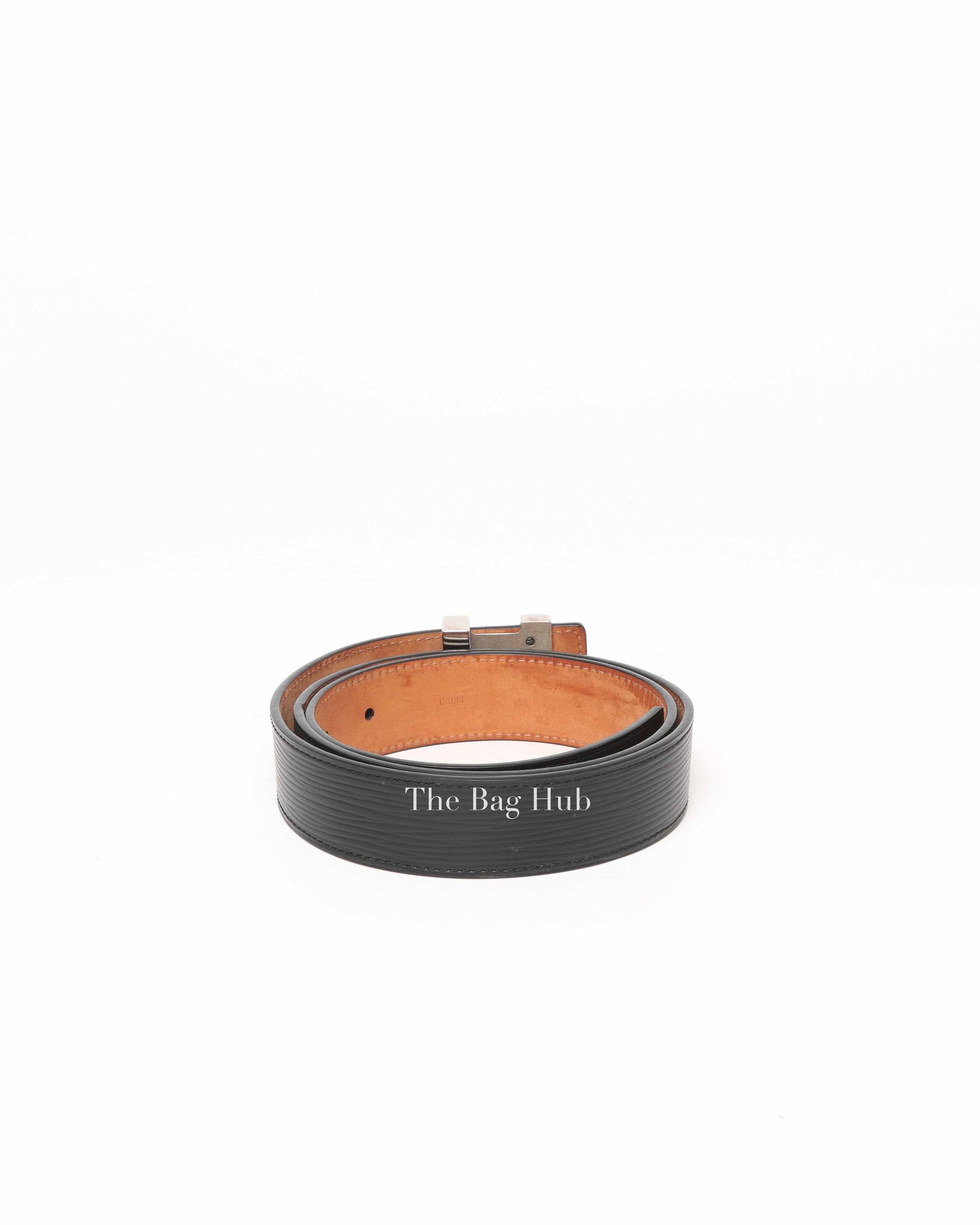 Louis Vuitton Black Epi Leather Initials Belt Size 85