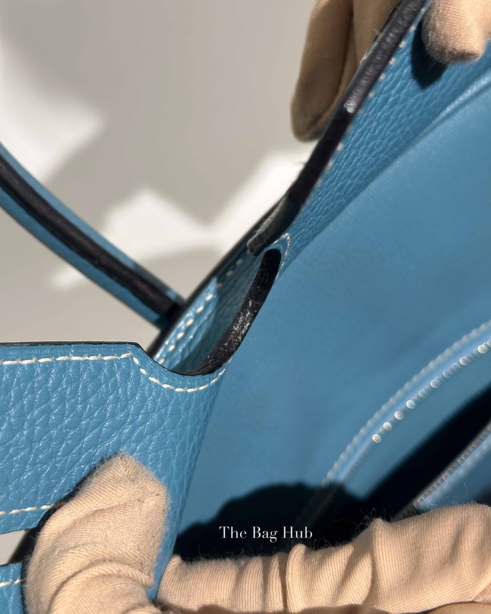 Hermes Blue Jean Clemence Birkin 30 Bag PHW