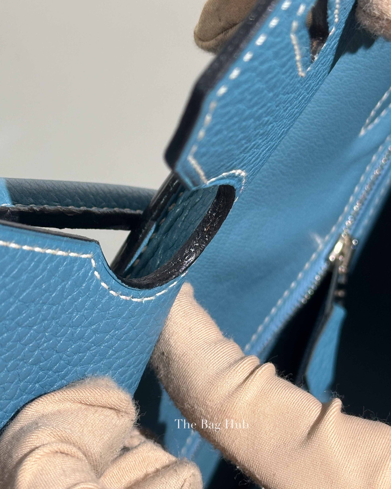 Hermes Blue Jean Clemence Birkin 30 Bag PHW