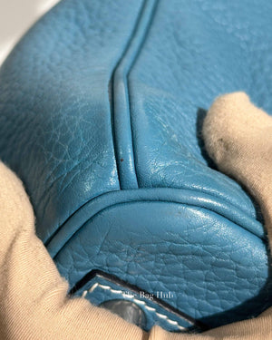 Hermes Blue Jean Clemence Birkin 30 Bag PHW