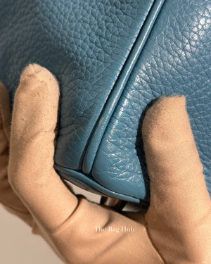 Hermes Blue Jean Clemence Birkin 30 Bag PHW