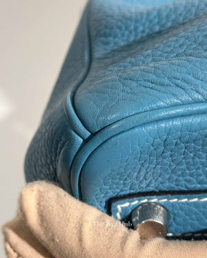 Hermes Blue Jean Clemence Birkin 30 Bag PHW