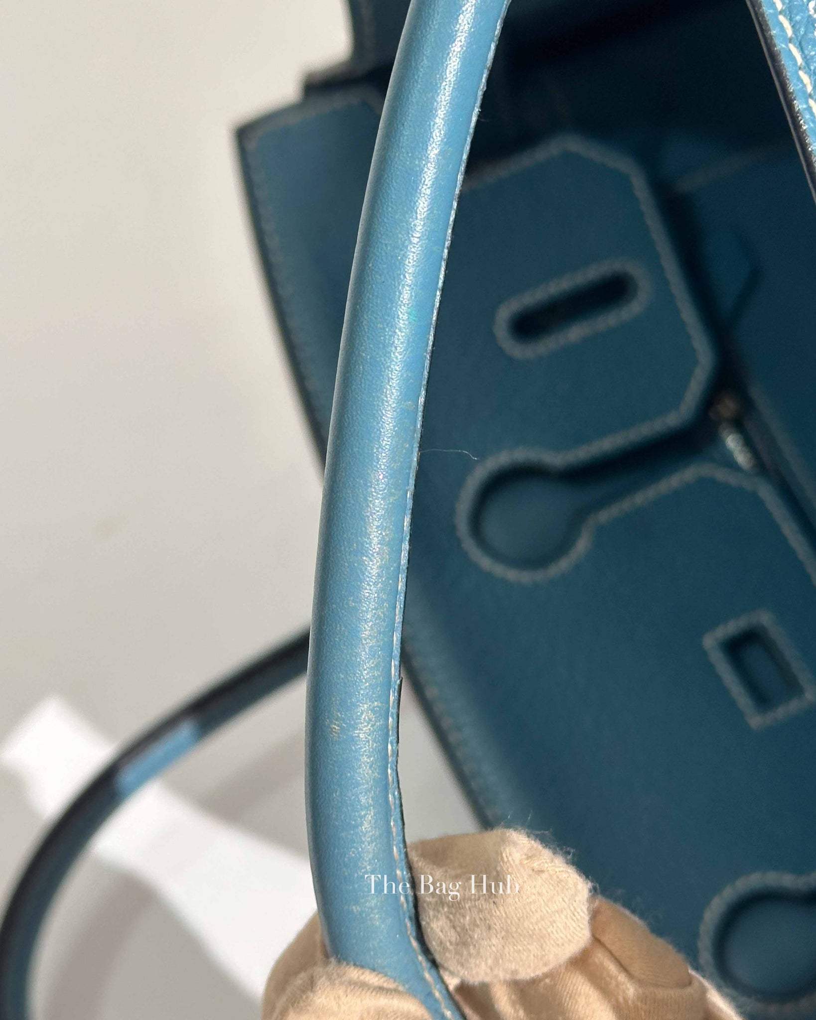 Hermes Blue Jean Clemence Birkin 30 Bag PHW