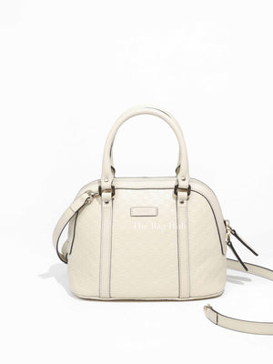 Gucci Off White Leather Microguccissima Mini Dome Satchel Bag