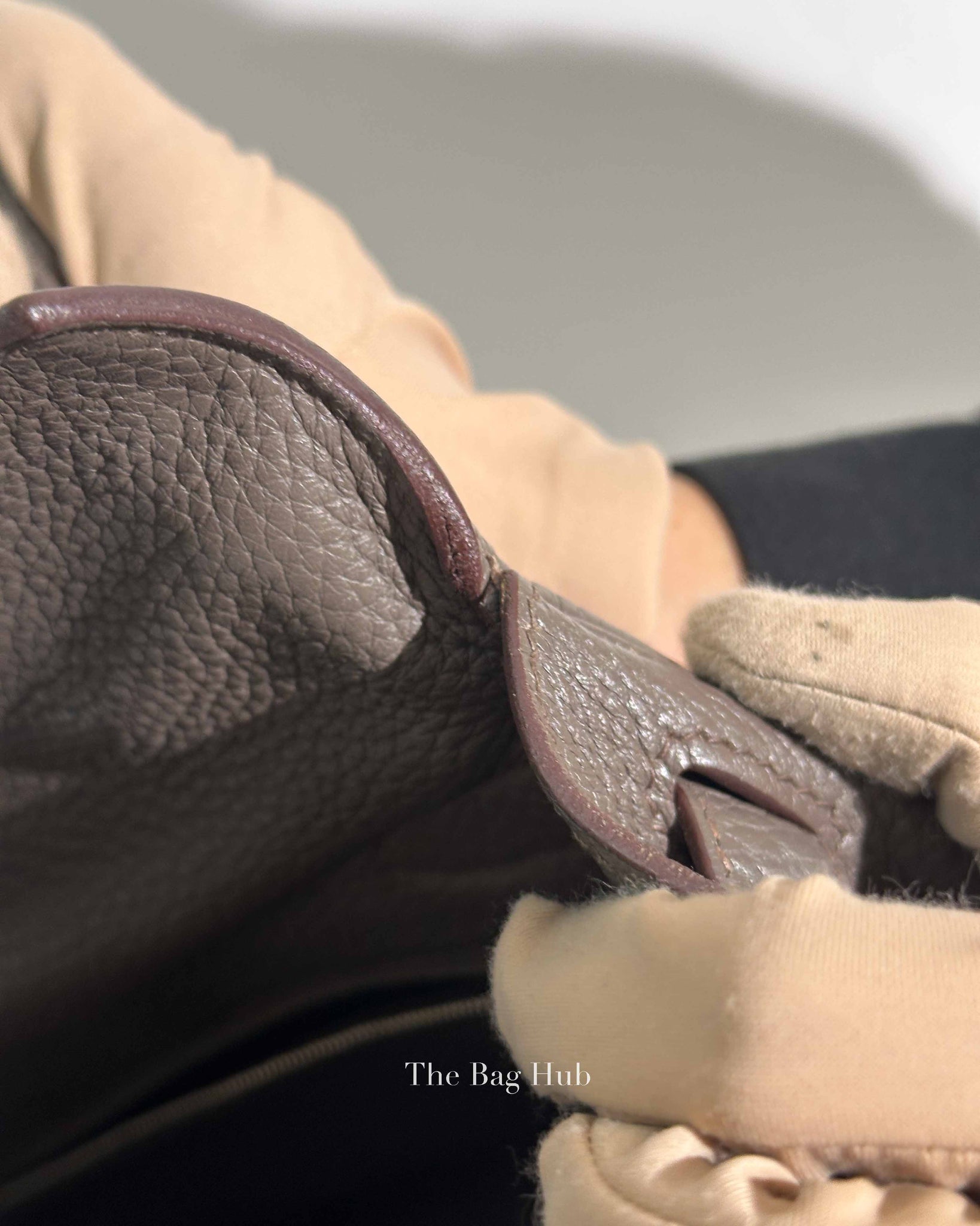 Hermes Etoupe Clemence Kelly 32 Bag PHW