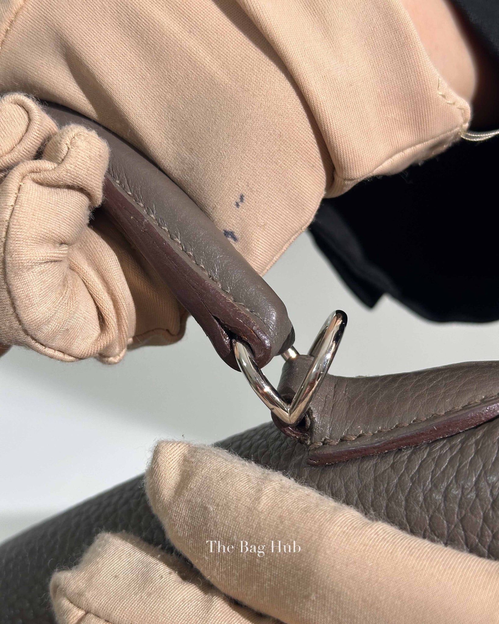 Hermes Etoupe Clemence Kelly 32 Bag PHW