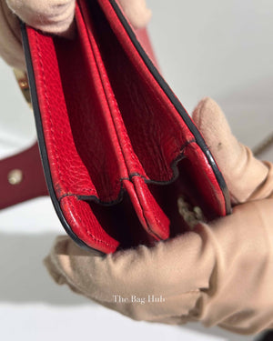 Gucci Red Leather Dollar Interlocking G Small Shoulder Bag