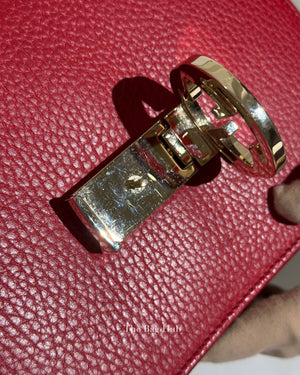 Gucci Red Leather Dollar Interlocking G Small Shoulder Bag