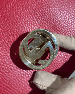 Gucci Red Leather Dollar Interlocking G Small Shoulder Bag