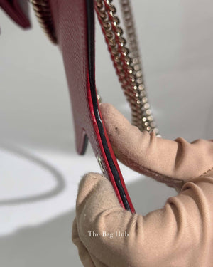 Gucci Red Leather Dollar Interlocking G Small Shoulder Bag