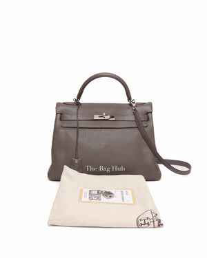 Hermes Etoupe Clemence Kelly 32 Bag PHW