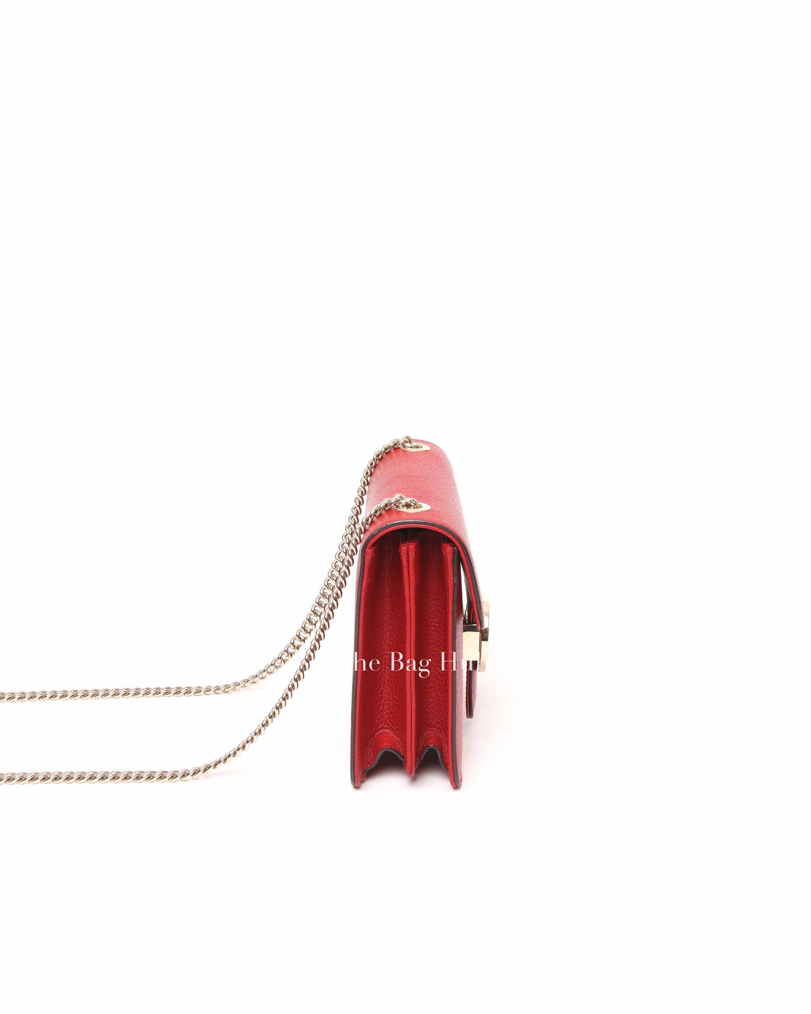 Gucci Red Leather Dollar Interlocking G Small Shoulder Bag