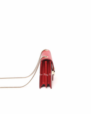 Gucci Red Leather Dollar Interlocking G Small Shoulder Bag