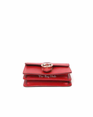 Gucci Red Leather Dollar Interlocking G Small Shoulder Bag