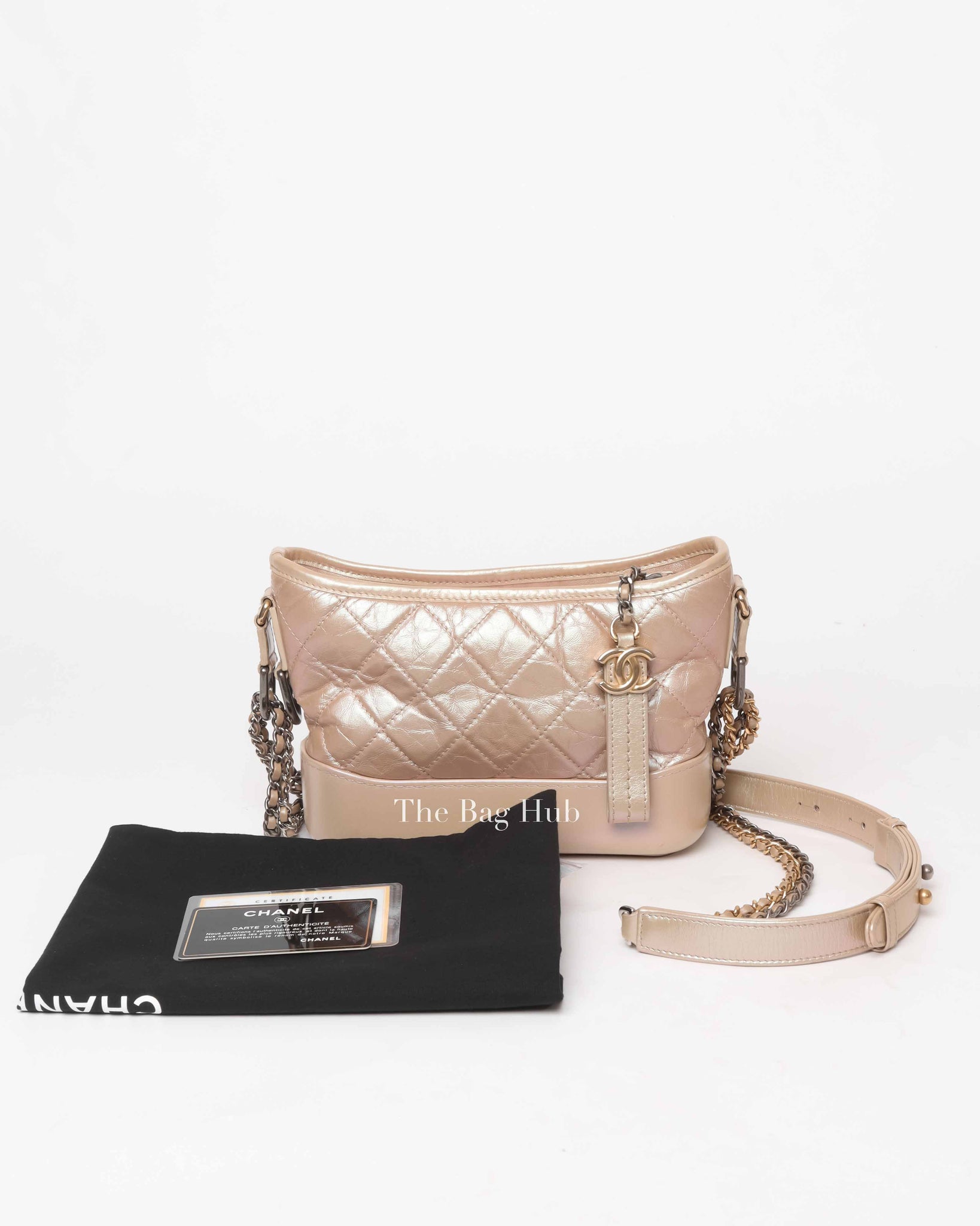 Chanel Iridescent Beige Aged Calfskin Small Gabrielle Bag