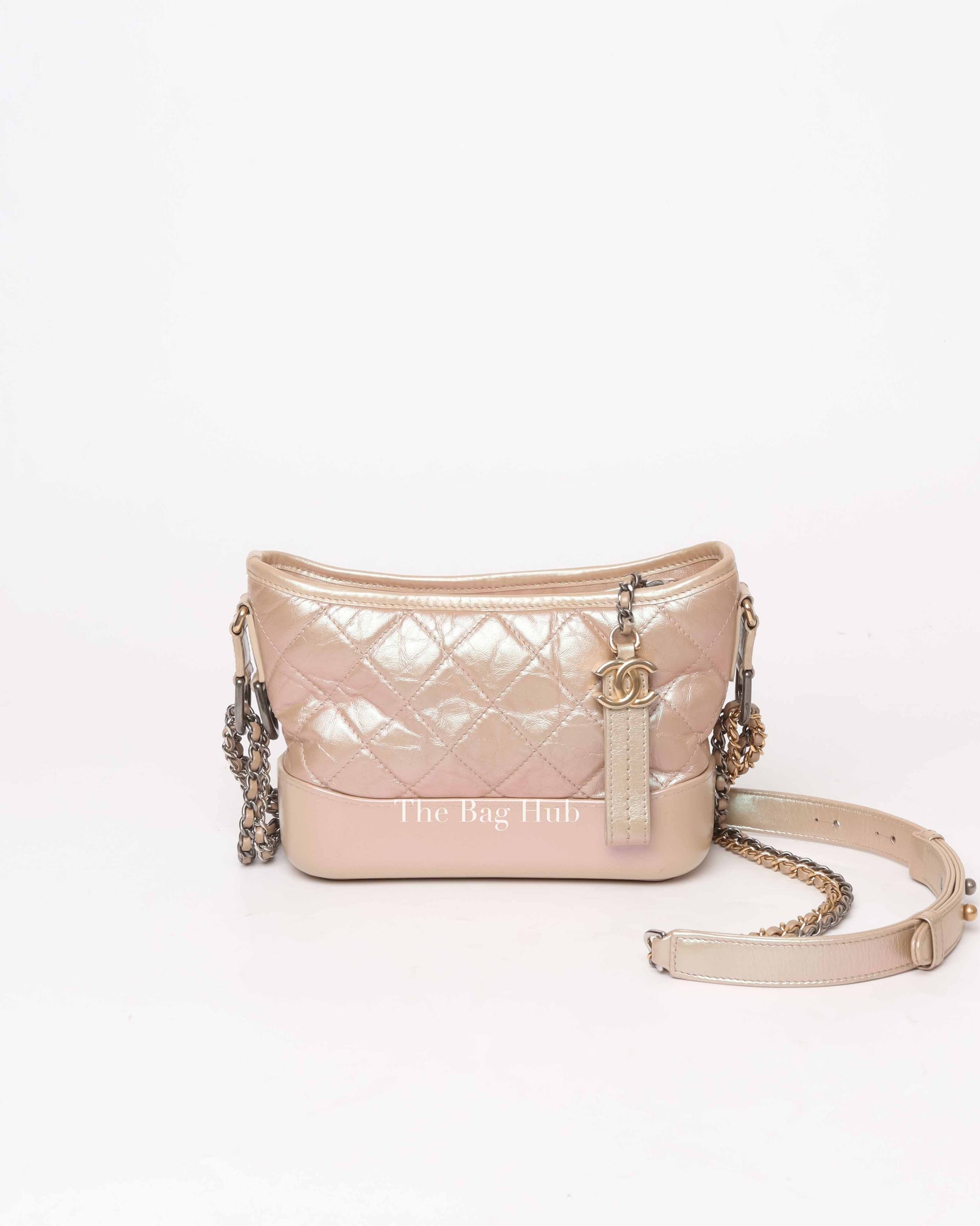 Chanel Iridescent Beige Aged Calfskin Small Gabrielle Bag