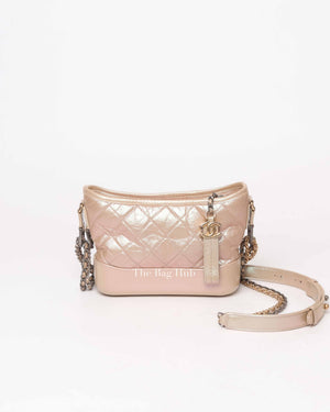 Chanel Iridescent Beige Aged Calfskin Small Gabrielle Bag