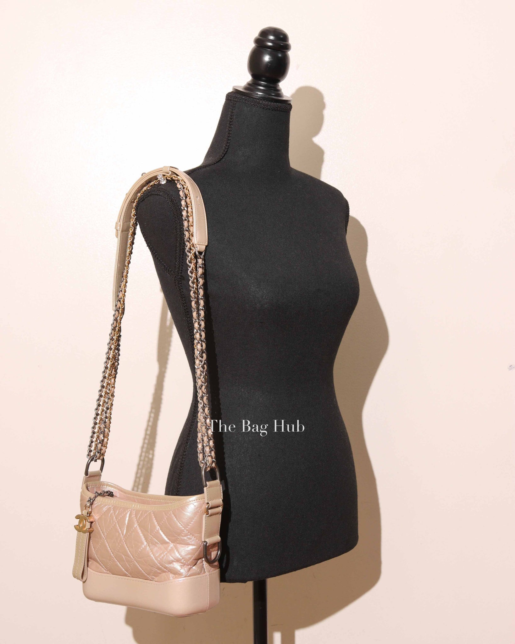Chanel Iridescent Beige Aged Calfskin Small Gabrielle Bag