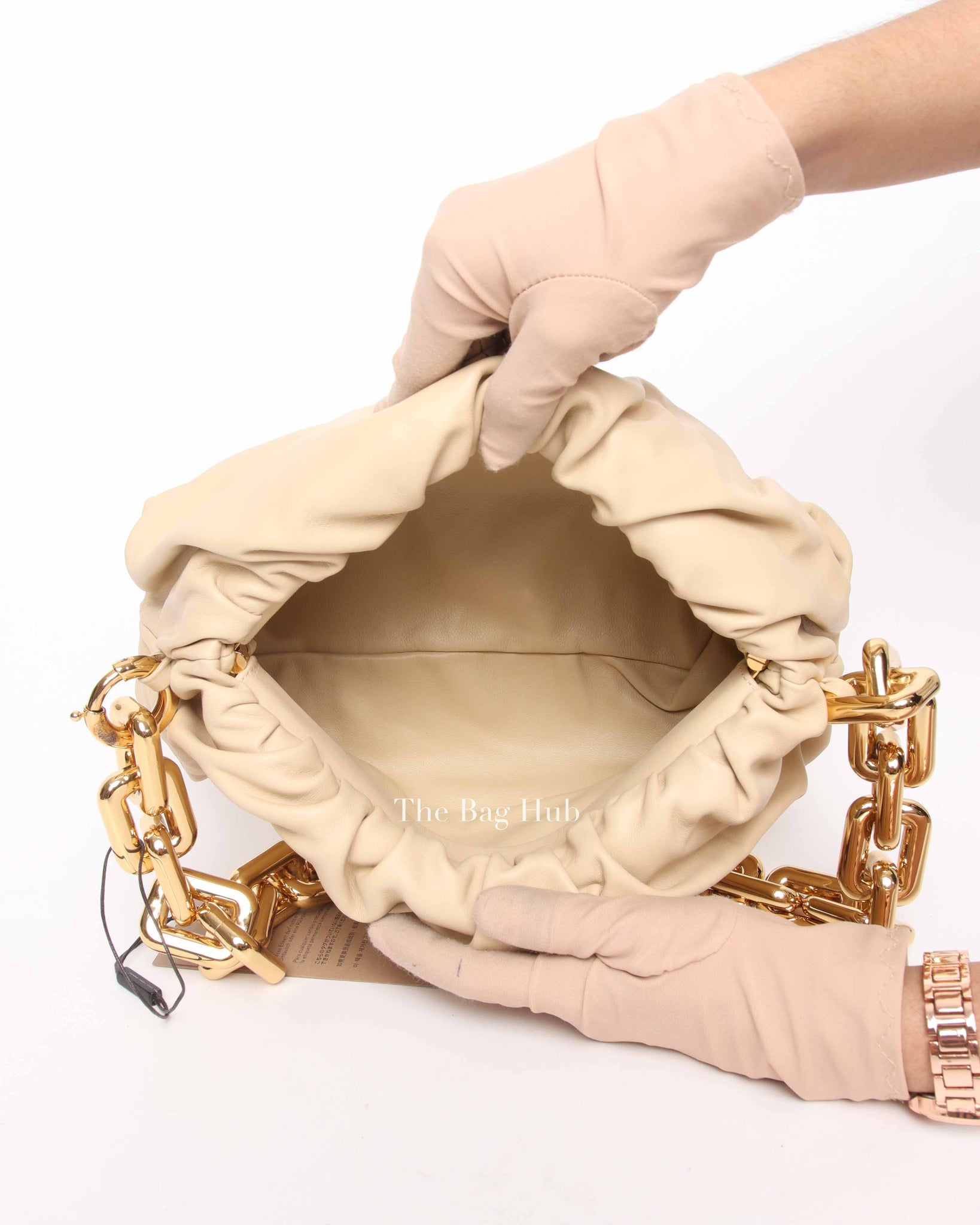 Bottega Veneta Beige Leather The Chain Pouch Bag