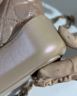 Chanel Iridescent Beige Aged Calfskin Small Gabrielle Bag