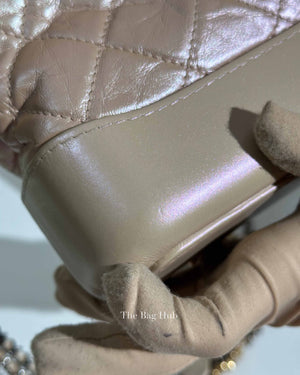 Chanel Iridescent Beige Aged Calfskin Small Gabrielle Bag