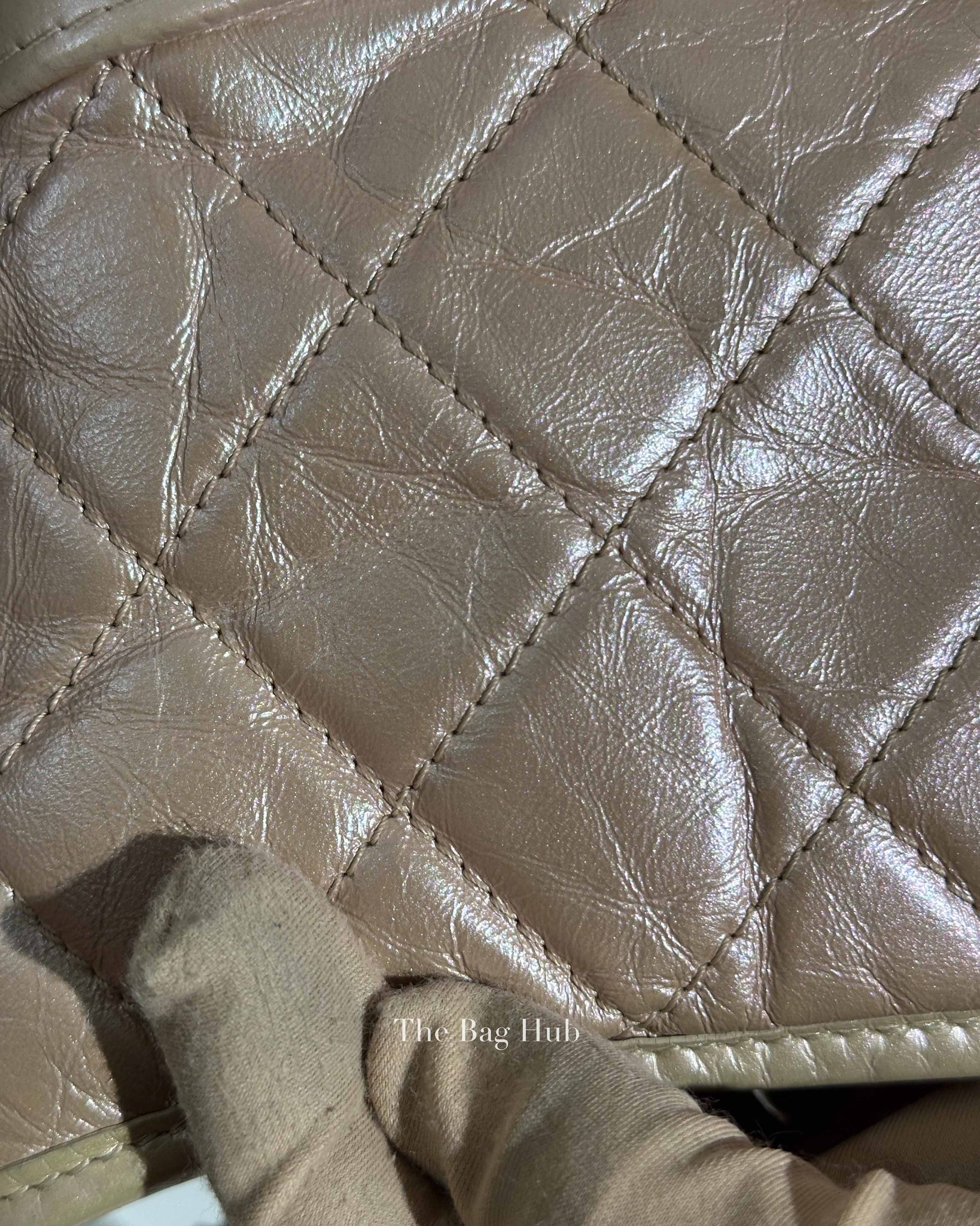 Chanel Iridescent Beige Aged Calfskin Small Gabrielle Bag