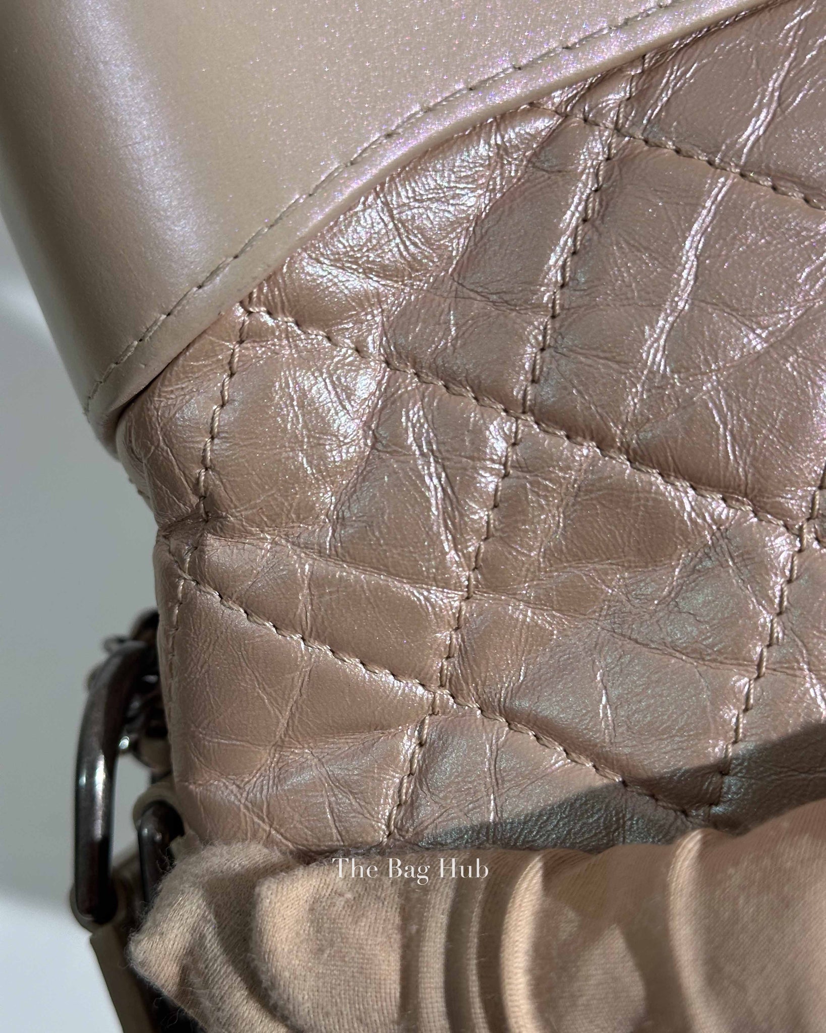 Chanel Iridescent Beige Aged Calfskin Small Gabrielle Bag