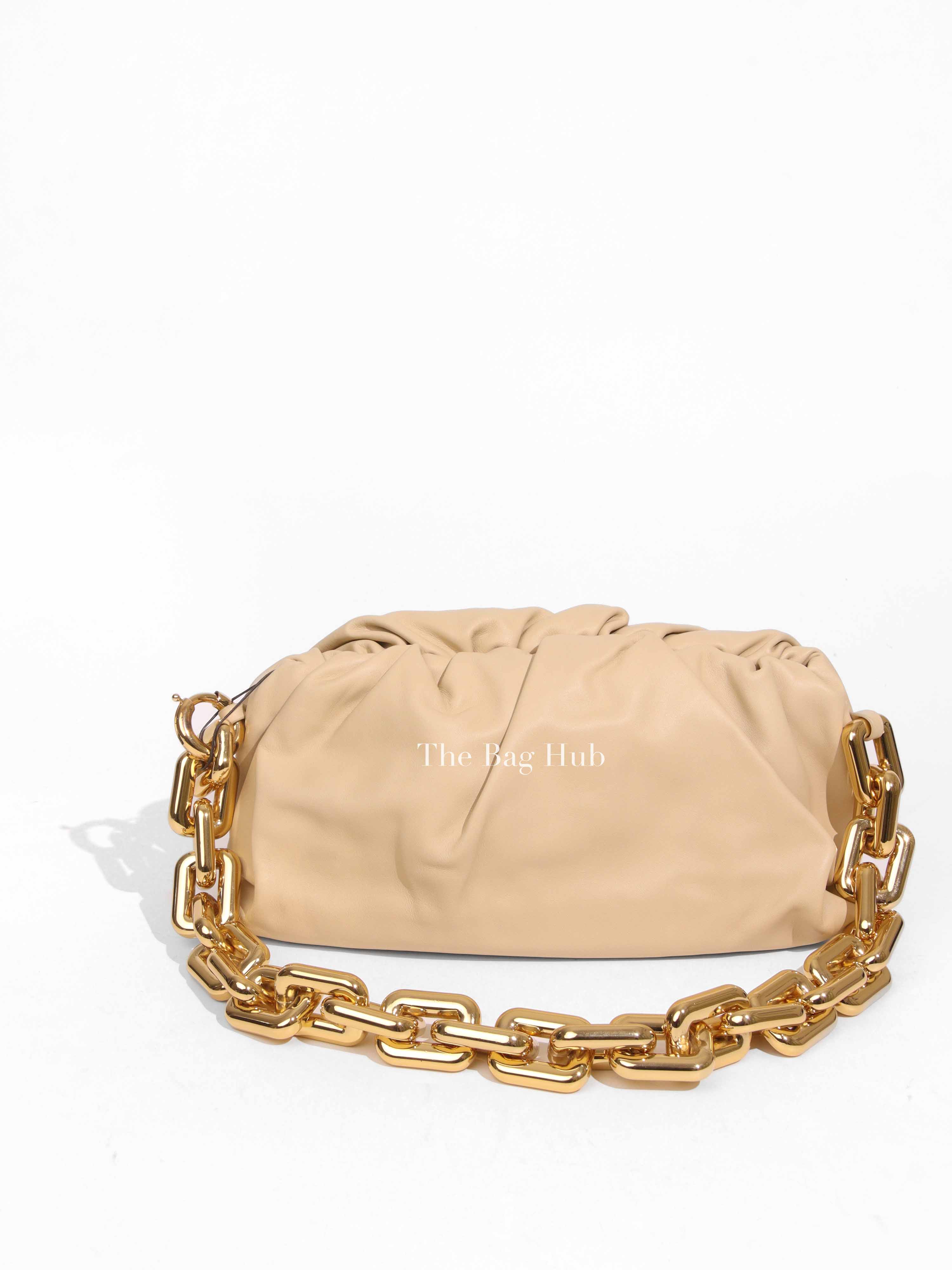 Bottega Veneta Beige Leather The Chain Pouch Bag | Designer