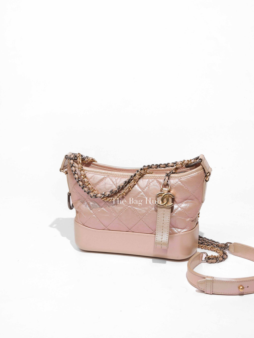 Chanel Iridescent Beige Aged Calfskin Small Gabrielle Bag