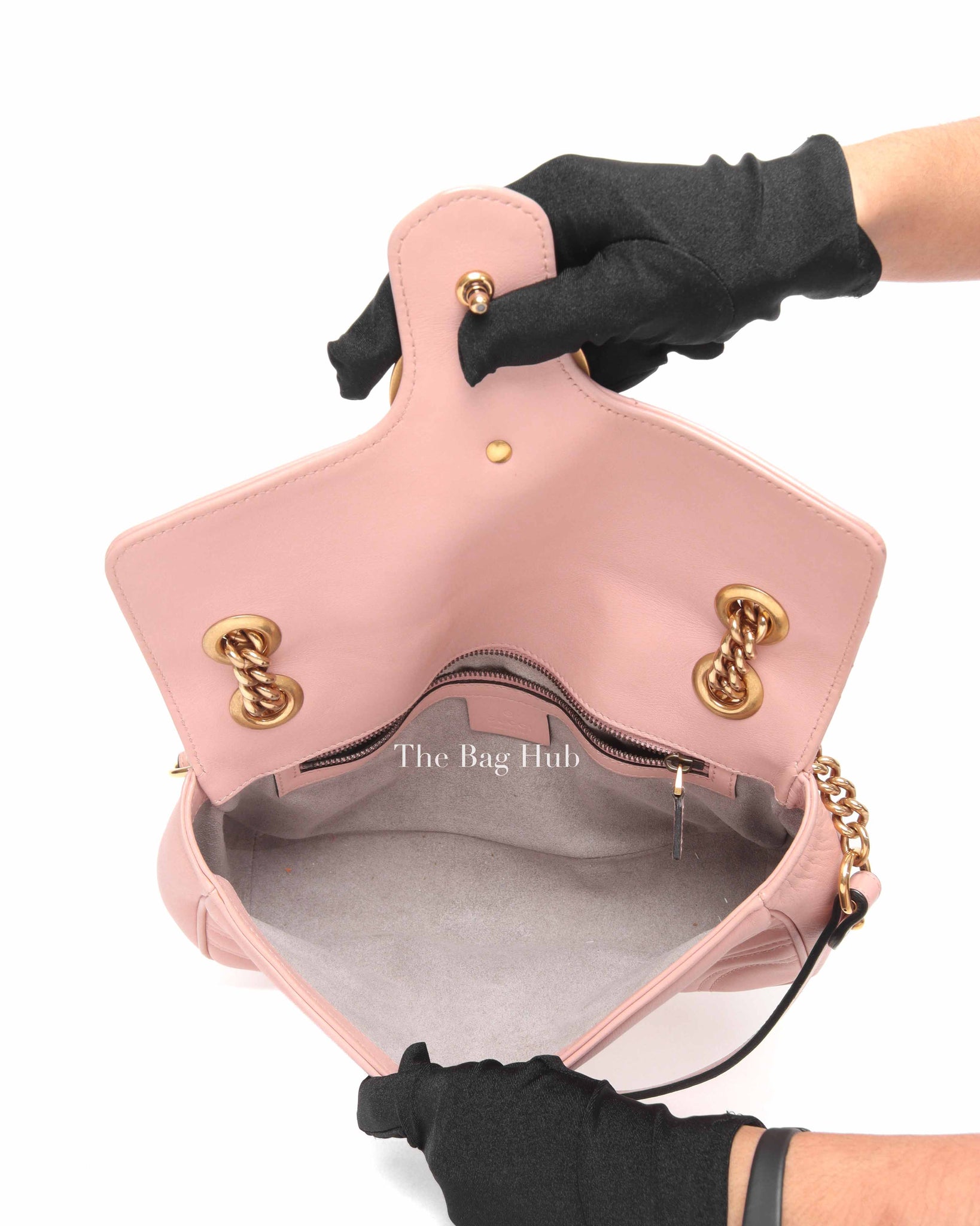 Gucci Pink GG Marmont Matelasse Small Shoulder Bag