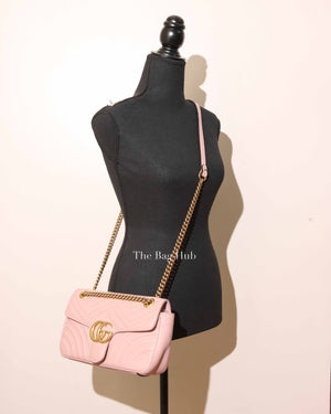 Gucci Pink GG Marmont Matelasse Small Shoulder Bag