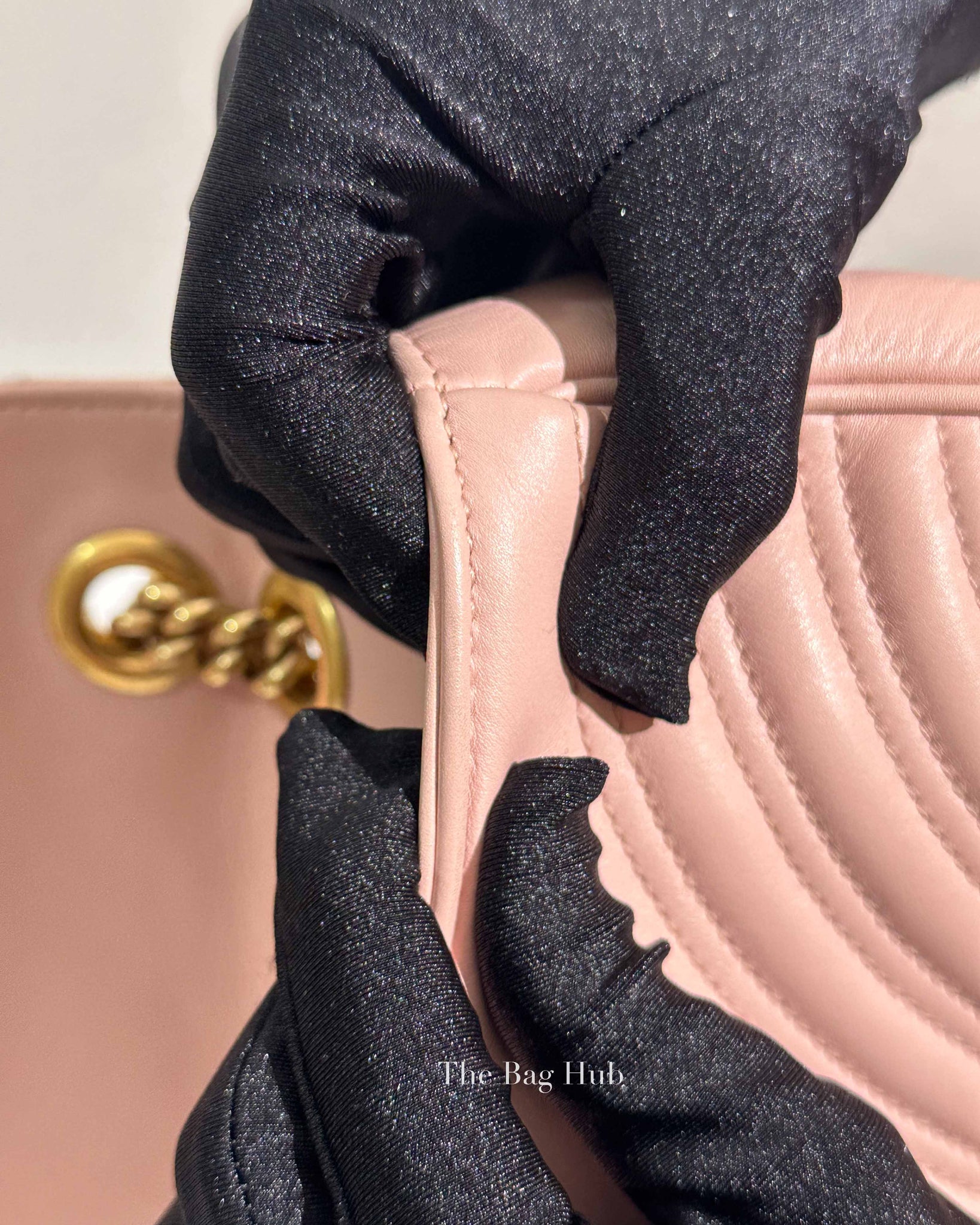 Gucci Pink GG Marmont Matelasse Small Shoulder Bag