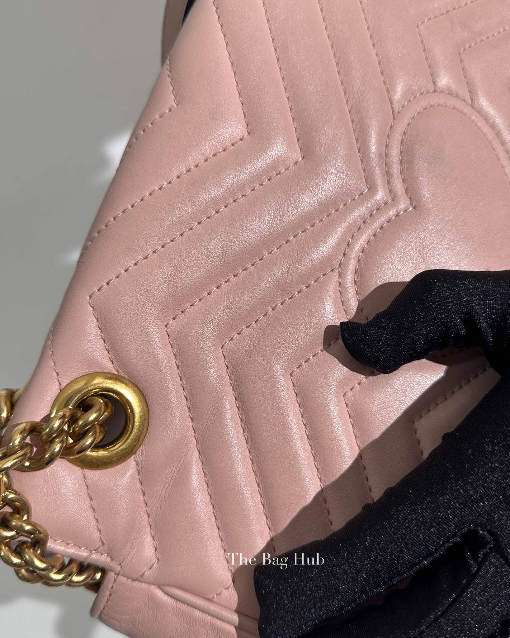 Gucci Pink GG Marmont Matelasse Small Shoulder Bag