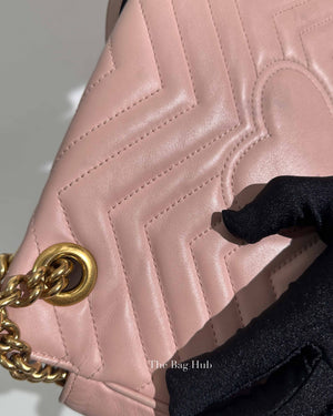 Gucci Pink GG Marmont Matelasse Small Shoulder Bag