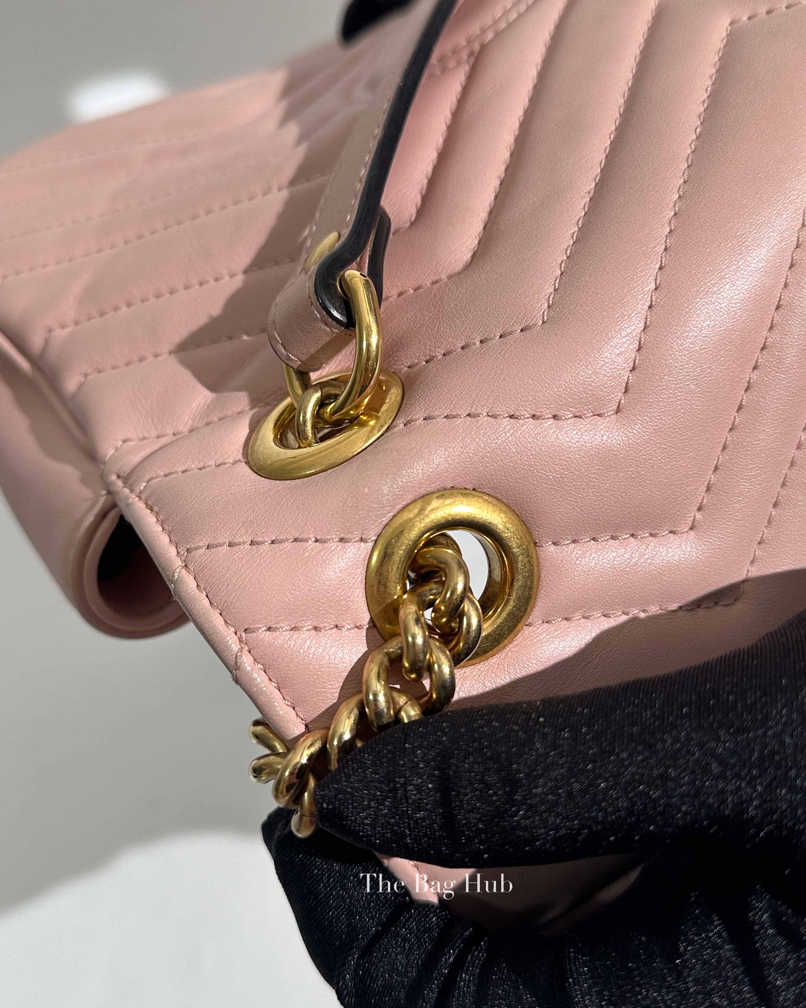Gucci Pink GG Marmont Matelasse Small Shoulder Bag