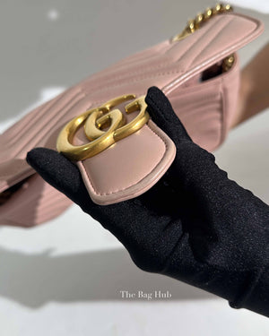 Gucci Pink GG Marmont Matelasse Small Shoulder Bag