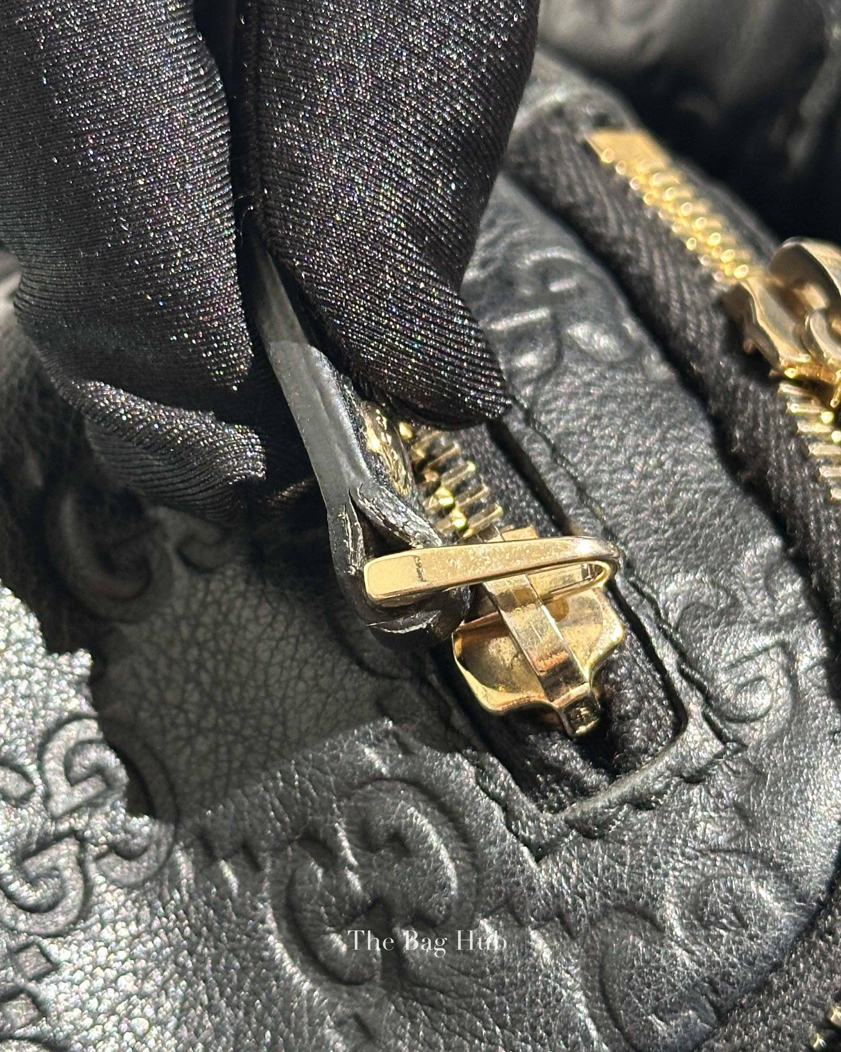Gucci Black Leather Guccissima Double Zip Pocket Waist Bag