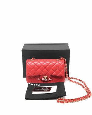 Chanel Coral Lambskin Mini Classic Rectangular Bag GHW
