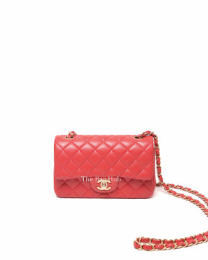 Chanel Coral Lambskin Mini Classic Rectangular Bag GHW