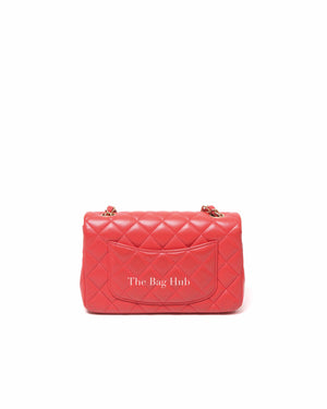 Chanel Coral Lambskin Mini Classic Rectangular Bag GHW