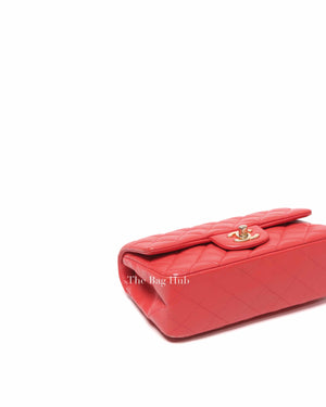 Chanel Coral Lambskin Mini Classic Rectangular Bag GHW