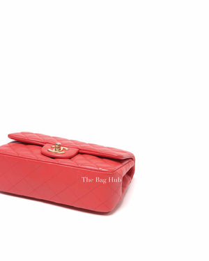 Chanel Coral Lambskin Mini Classic Rectangular Bag GHW