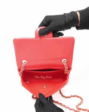 Chanel Coral Lambskin Mini Classic Rectangular Bag GHW