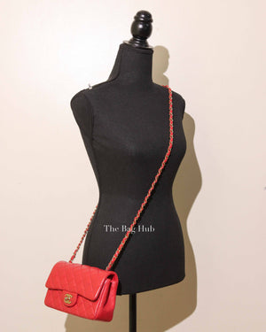 Chanel Coral Lambskin Mini Classic Rectangular Bag GHW
