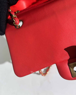 Chanel Coral Lambskin Mini Classic Rectangular Bag GHW