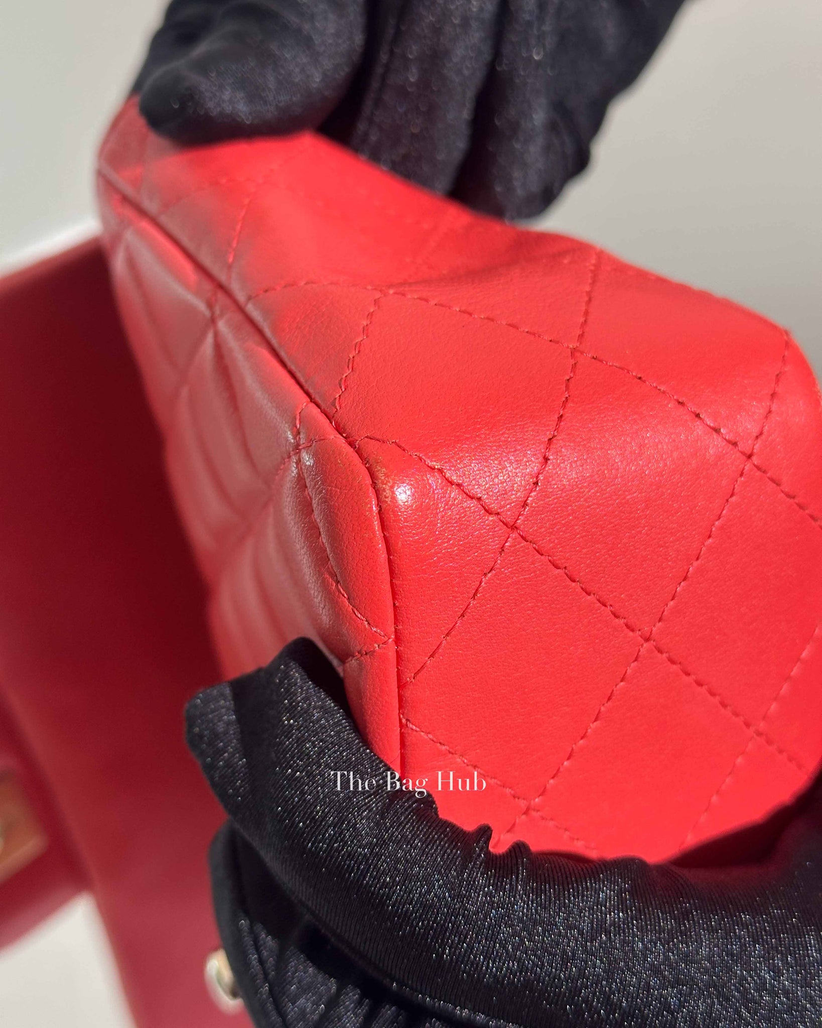Chanel Coral Lambskin Mini Classic Rectangular Bag GHW