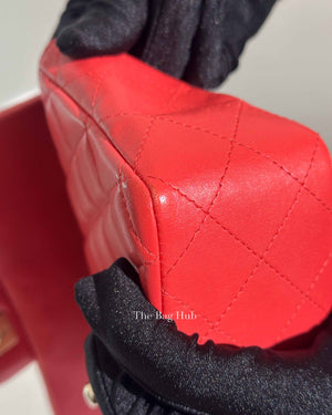 Chanel Coral Lambskin Mini Classic Rectangular Bag GHW