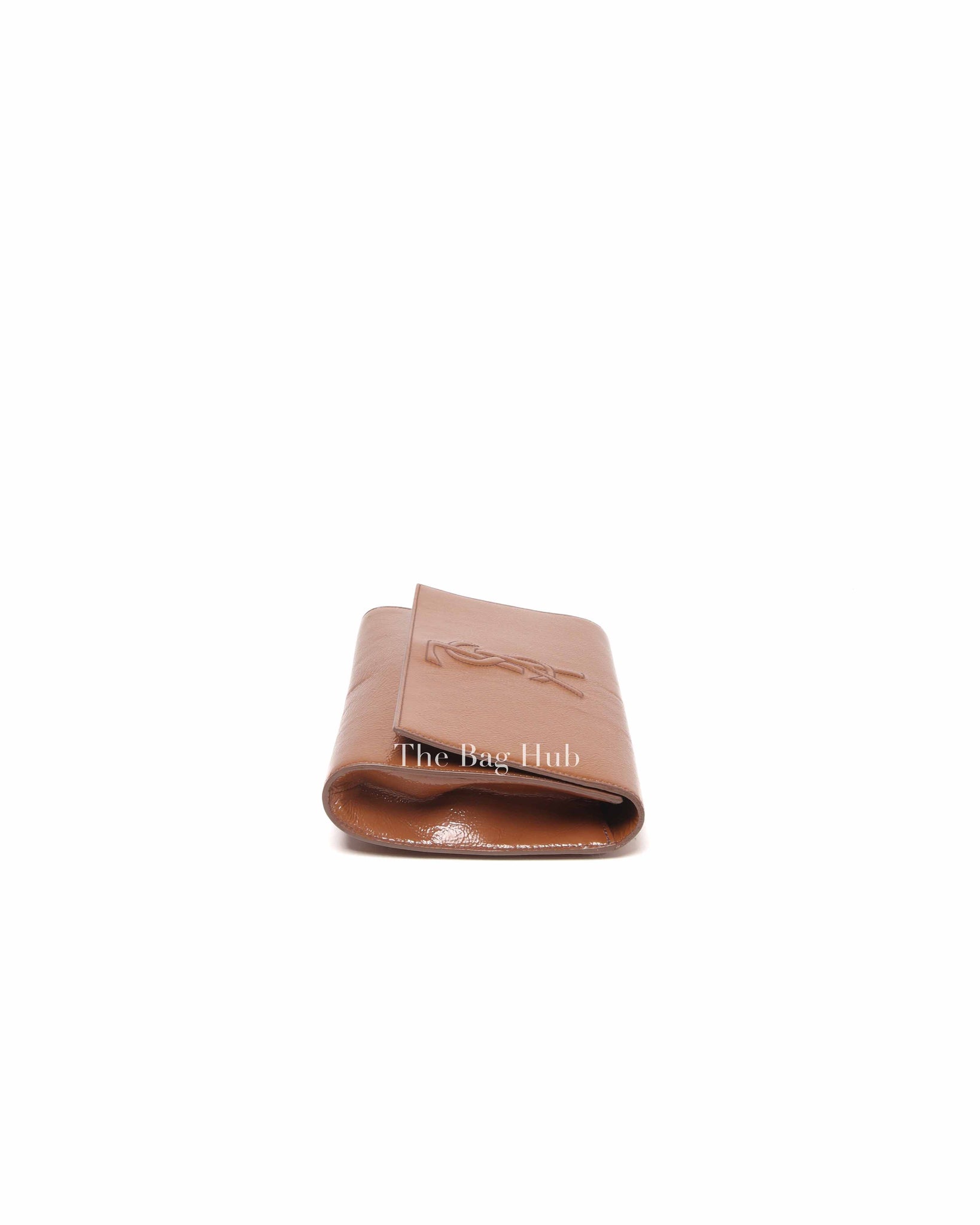 Saint Laurent Beige Patent Leather Belle De Jour Clutch